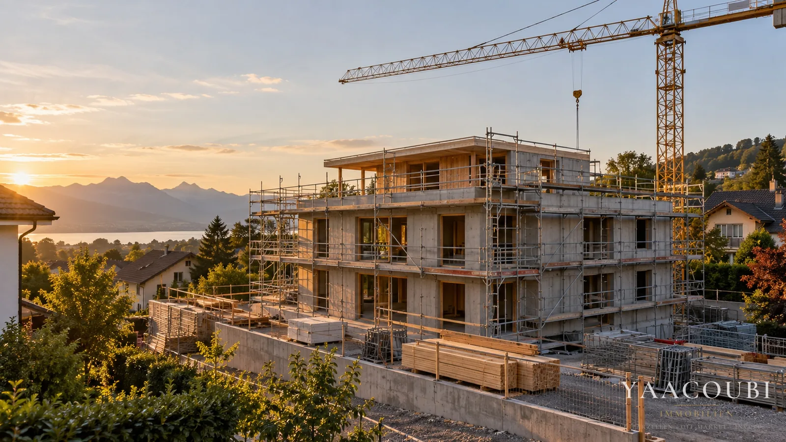 Baustelle am Abend